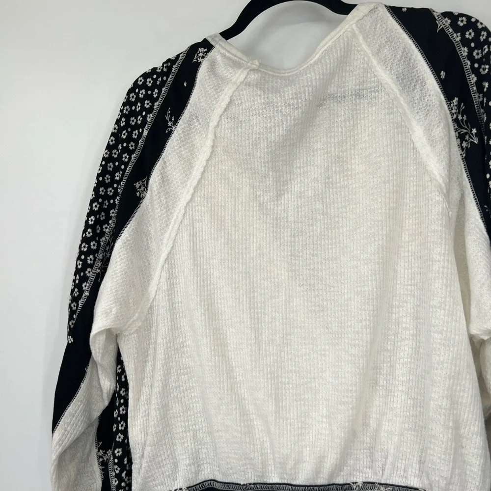 Free People Auxton Floral Thermal Long Sleeve Wrap Top